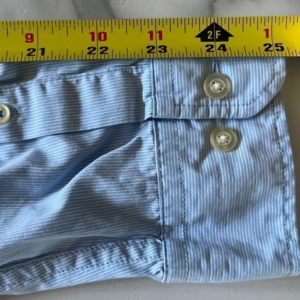 Banana Republic 078 Wash Grant Fit Blue Button Down Shirt Mens M